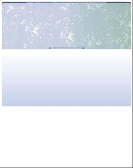 Compuchecks Check on Top Blank Check Paper - 250 Pack, Quick-Books & Laser Printer Compatible - Security Business Checks with Voucher - 8.5" x 11" Blue/Green Prismatic