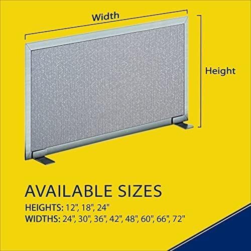 OBEX Acoustical Free Standing Privacy Screen, Cubicle Accessories Desk Privacy Panel, Desk Dividers for Office, Office Furniture Partitions Portable Sound Proof Dividers, 24" x 36", Overcast