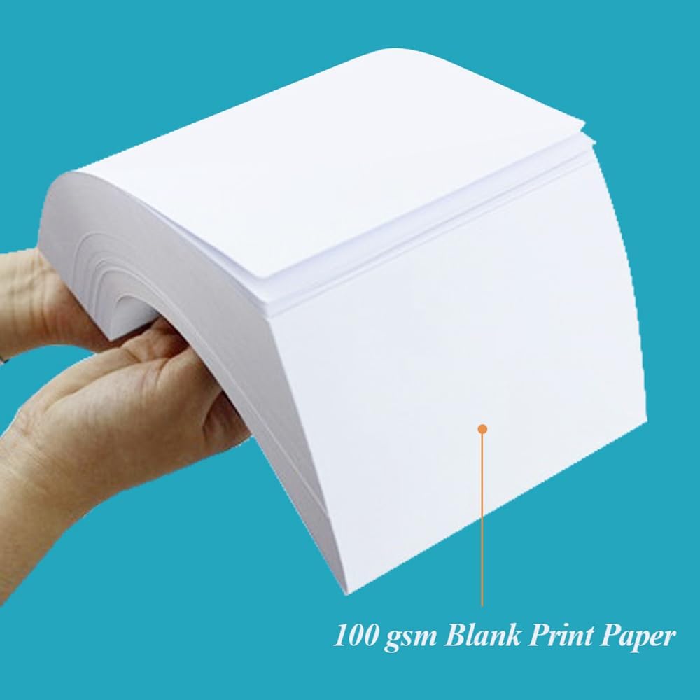 (5-Pack) 11" x 17" Blank Print Paper, 225Sheets/450Pages Blank Loose-Leaf Paper, DIY Template Printing in Office, 100gsm Blank Paper