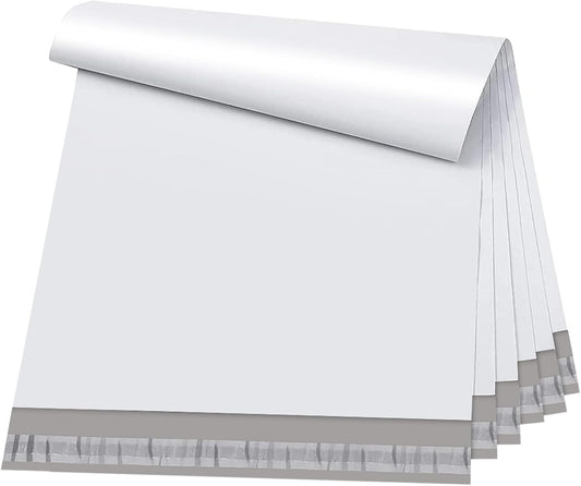 Metronic 25Pcs Poly Mailers 17.7x22 Inch,Large Shipping Bags for Clothes Bulk,Strong Self Adhesive Shipping Envelopes for Small Business,Waterproof Mailing Envelopes for Packaging White