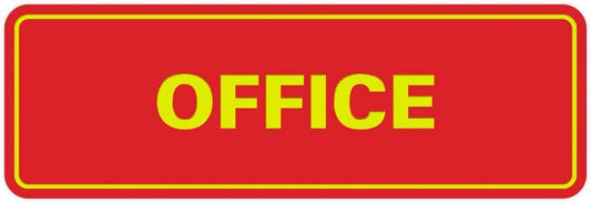 Signs ByLITA Standard Office Sign - Professional Business Signage - Easy to Install (Red/Yellow) - Large 1 Pack