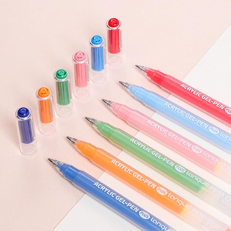 Acrylic Gel Pens for Coloring Books, Quick Dry 6 Pcs 1.0mm Fine Point Gel Marker Pen for Drawing, Journaling Art, School Supplies, Purple