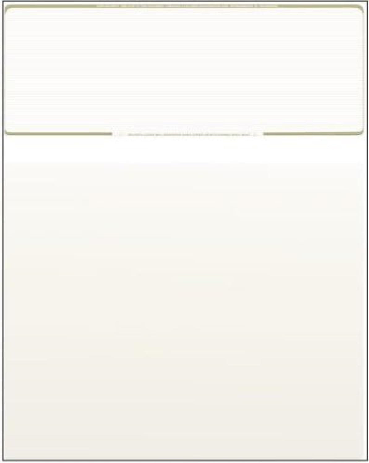 Compuchecks Check on Top Blank Check Paper - 2500 Pack, Quick-Books & Laser Printer Compatible - Security Business Checks with Voucher - 8.5" x 11" Gold Pinstripe