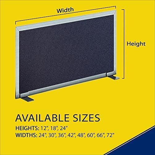OBEX Acoustical Free Standing Privacy Screen, Cubicle Accessories Desk Privacy Panel, Desk Dividers for Office, Office Furniture Partitions Portable Sound Proof Dividers, 18" x 48", Slate