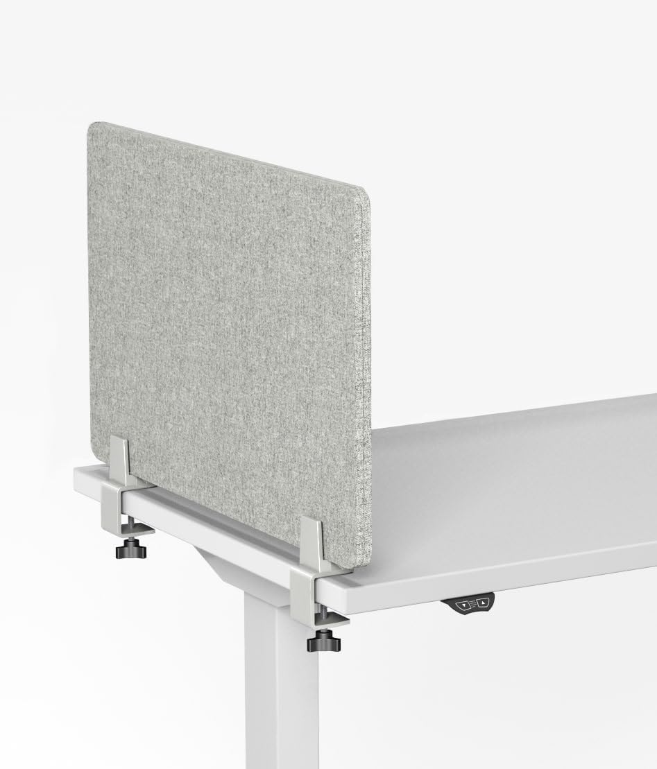 Sound Absorbing Panel and Sound Proof Privacy Shield - Cubicle Wall, Desk Divider for Students and Office (Light Grey, 23" W x 18'H)