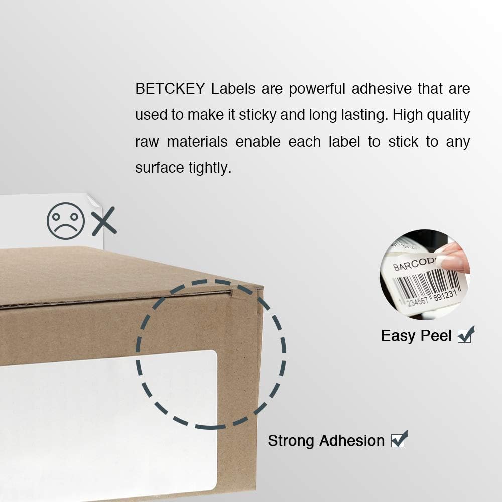 BETCKEY - Compatible DYMO 1744907 (4" x 6") Shipping Labels, Perforated, Compatible with DYMO Labelwriter 4XL Rollo & Zebra Desktop Printers, NOT Fit 5XL [2 Rolls/440 Labels]