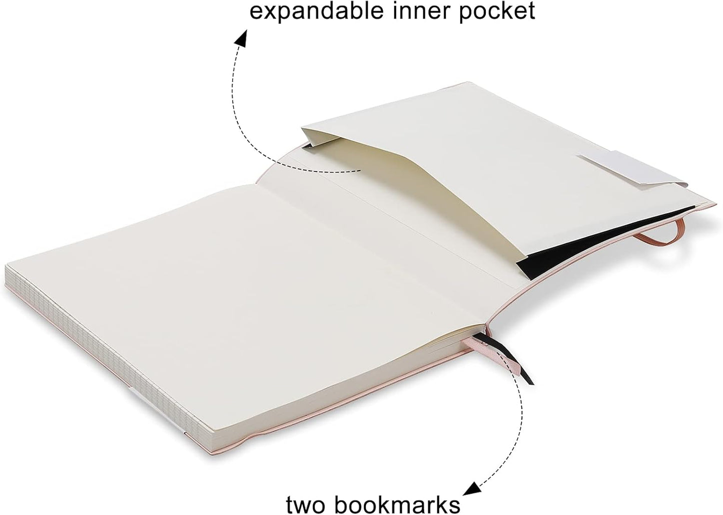 B5 College Ruled Notebooks - 2 Pack B5 Large Journal Notebooks with 376 Numbered Pages,100gsm Thick Lined Paper,Soft PU Leather Cover,7.6 X 10 inch(PINK)