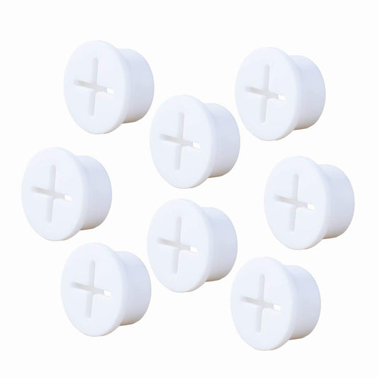8 Pack Cable Cord Grommet 3/4 Inch Flexible Wire Rubber Grommets for Desk and Other Furniture Wall Hole Cover Cable Management Wire Organizer Cable Pass Through, White Color