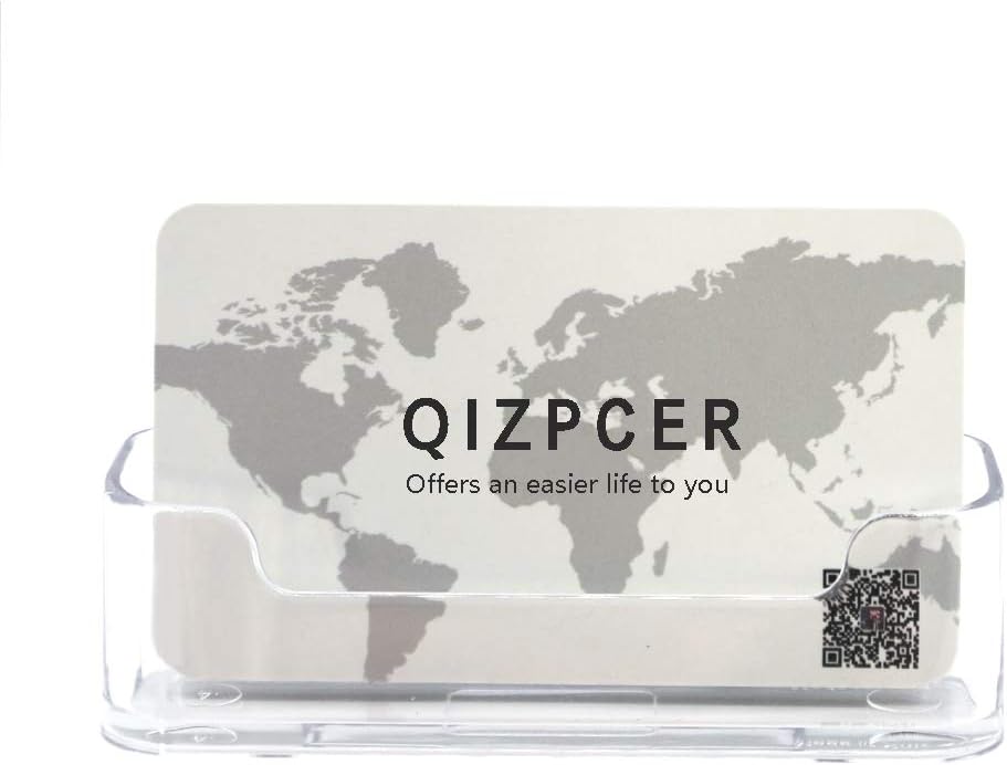 16 Pack Clear Desktop Business Card Holder Display, Plastic Business Card Stand for Office