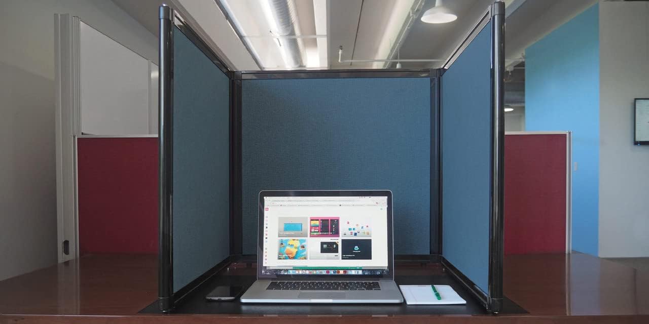 Versare Folding Tabletop Display | 3-Panel Partition | Lightweight Portable Workspace Divider | Warm Pebble 78" x 36"