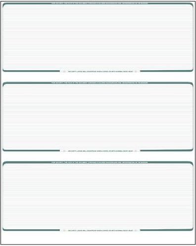 300 Computer Checks | 3 Blank Checks Per Page | 100 Sheets/300 Checks (Green Pinstripe) Blank Check Stock for Personal and Business Use - Computer Laser Check | Payroll Checks