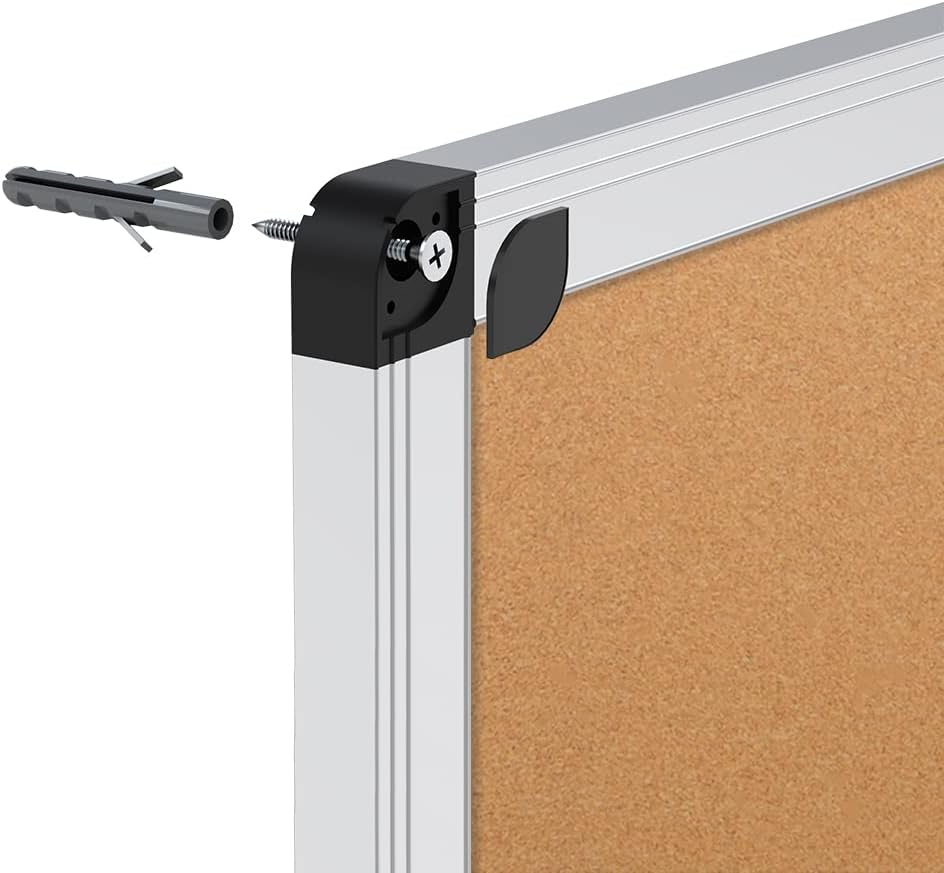 VIZ-PRO Cork Notice Board, 48 X 36 Inches, Pack of 2, Silver Aluminium Frame