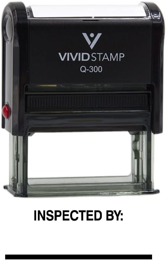 Vivid Stamp Inspected by____ Business Self-Inking Rubber Stamps (Black Ink) - Q-400