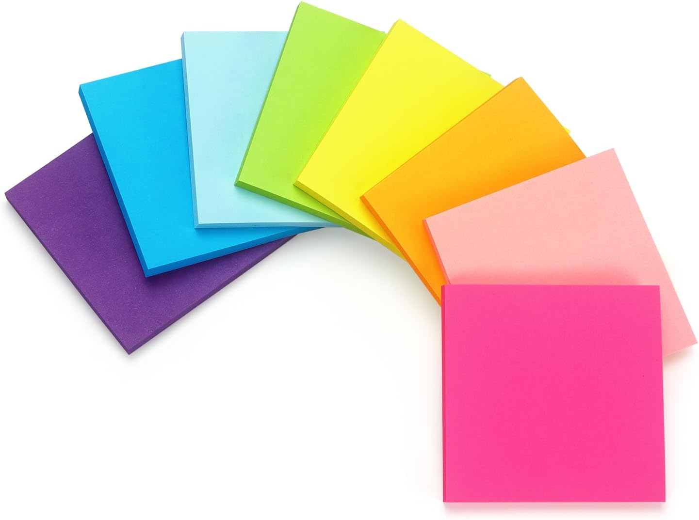 Early Buy 24 Pads Sticky Notes 8 Bright Color Self-Stick Notes 3 in x 3 in, 60 Sheets/Pad