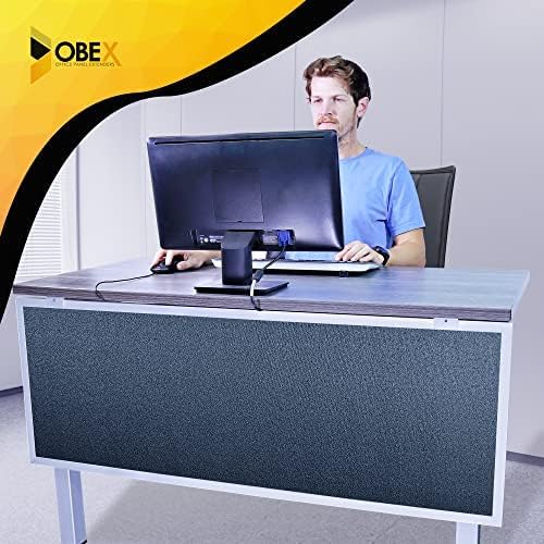 OBEX Acoustic Table Mounted Modesty Desk Privacy & Sound Absorbing Panel for Office Cubicles, 18" x 60", Graphite
