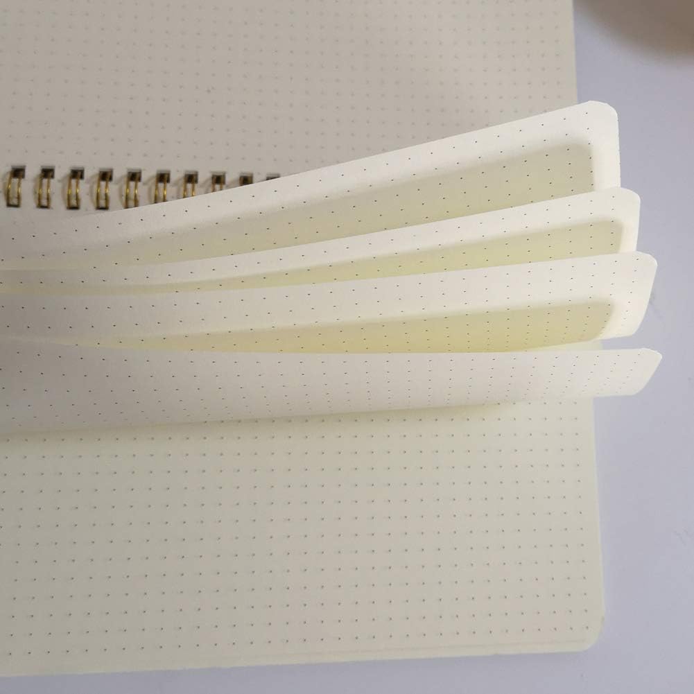 YUREE Softcover Spiral Notebook/Spiral Journal, 50 Sheets (100 Pages) Dot Grid Notebook, 10 Notebooks Per Pack, A5, 8.5" x 5.7", Brown