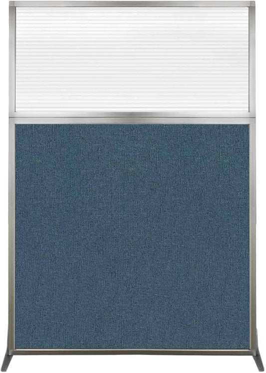 Versare Hush Screen Portable Room Divider | Workstation Wall Divider | Freestanding Privacy Hush Panels | Clear Fluted Windows | Fabric Office Divider Screen | Great for Room Separation