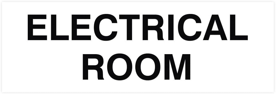 All Quality Basic Electrical Room Door/Wall Sign | Durable Construction | Building Safety - White - Large (1 Pack)