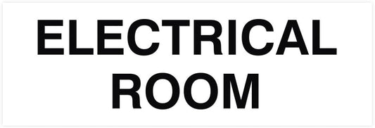 All Quality Basic Electrical Room Door/Wall Sign | Durable Construction | Building Safety - White - Large (1 Pack)
