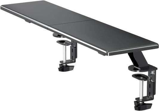 suptek Clamp-on 32 Inch Dual Monitor Desk Mount Riser Shelf Computer Stands for 2 Monitor,Laptop,Printer, Notebook,32.2” x 7.8” x 5.7”