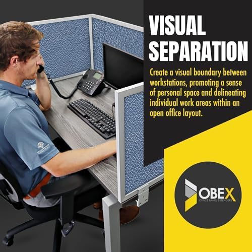 OBEX Acoustic Mounted Screen Privacy Panel Table Top Separator, Sound Blocking Desk Divider (Twilight, 24" X 60")