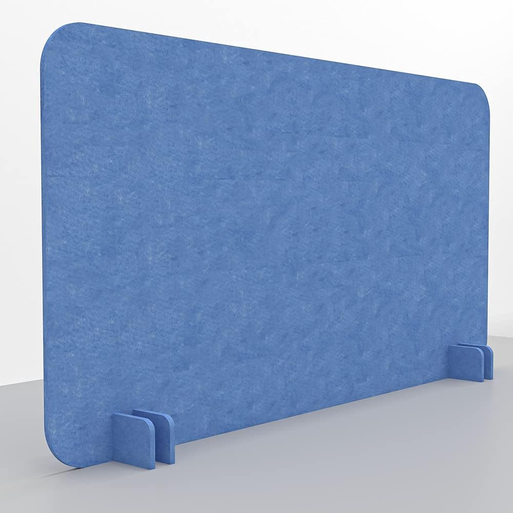 Freestanding Acoustic Desk Divider with Mount | Eco-Friendly Privacy Screen Panel | Noise Reducing Desk Partition | Tackboard Option & Easy to Install | Made from Recycled Plastic | Sky Blue - 18"