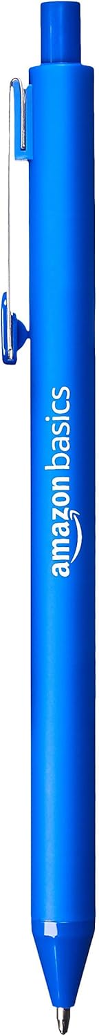 Amazon Basics Multi Colored Ballpoint Pens for Smooth Writing, Assorted Colors, Retractable, 24-Pack