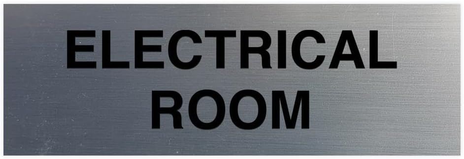All Quality Basic Electrical Room Sign | Durable Construction | Building Safety - Silver - Small (5 Pack)