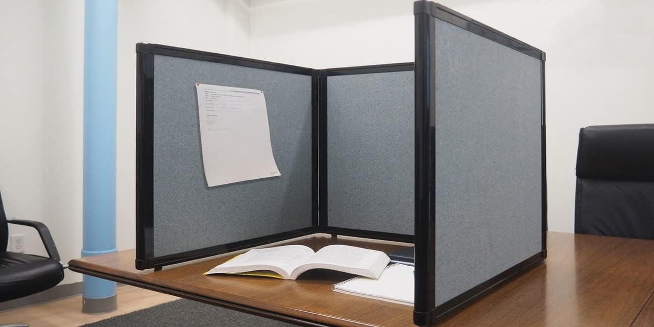 Versare Folding Tabletop Display | 3-Panel Partition | Lightweight Portable Workspace Divider | Latte 78" x 24"
