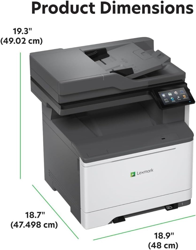 Lexmark CX532adwe Color Laser Wireless All-in-One (50M7040) Bundle with 75M10K0 Blk 3K Yield Toner, 75M10C0 Cyan 2K Yield Toner, 75M10M0 Magenta 2K Yield Toner, 75M10Y0 Yellow 2K Yield Toner