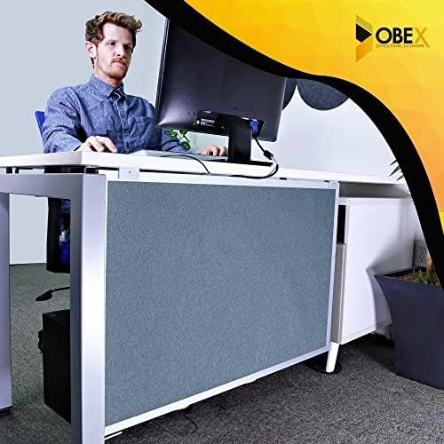 OBEX Acoustic Table Mounted Modesty Desk Privacy & Sound Absorbing Panel for Office Cubicles, 24" x 66", Twilight