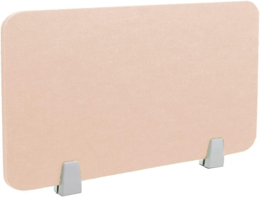 Icegrey Acoustic Desk Divider Privacy Panel Removable Sound Absorbing Desk Partition Board with 2 Clips for Student Call Centers Offices Braries Classrooms Library, Beige, 19.5x15.6