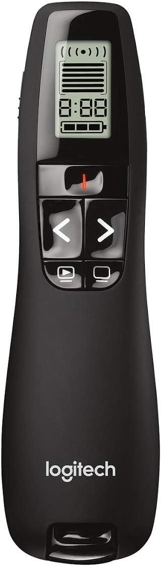 Logitech Wireless Presenter R800, PowerPoint Clicker with Green Laser Pointer, Wireless Presentation Clicker Remote