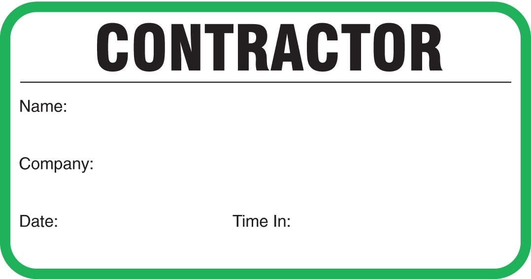 Standard Visitor Badges in Books, Standard Contractor Sign-in Books with Security Badges, 500/Books (Green)