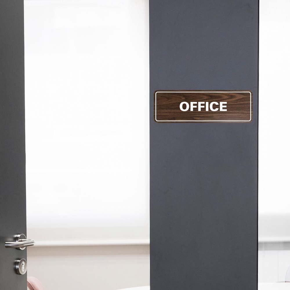 Signs ByLITA Standard Office Sign - Professional Business Signage - Easy to Install (Walnut) - Medium 1 Pack