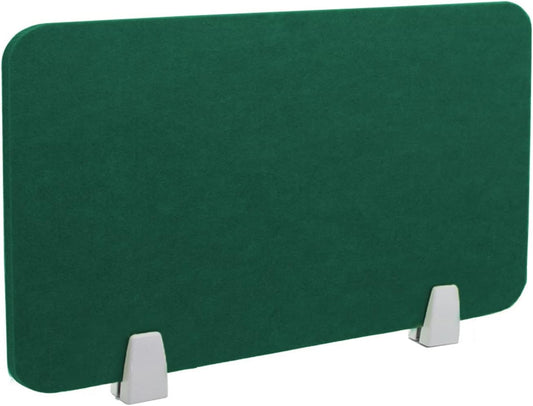 Icegrey Acoustic Desk Divider Privacy Panel Removable Sound Absorbing Desk Partition Board with 2 Clips for Student Call Centers Offices Braries Classrooms Library, Dark Green, 23.4x15.6