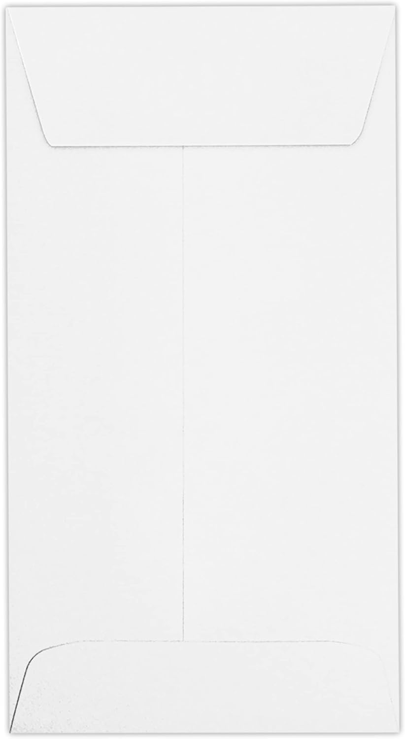 LUXPaper #7 Coin Envelopes | 3 1/2" x 6 1/2" | Bright White | 80lb. Text | 1,000 Qty