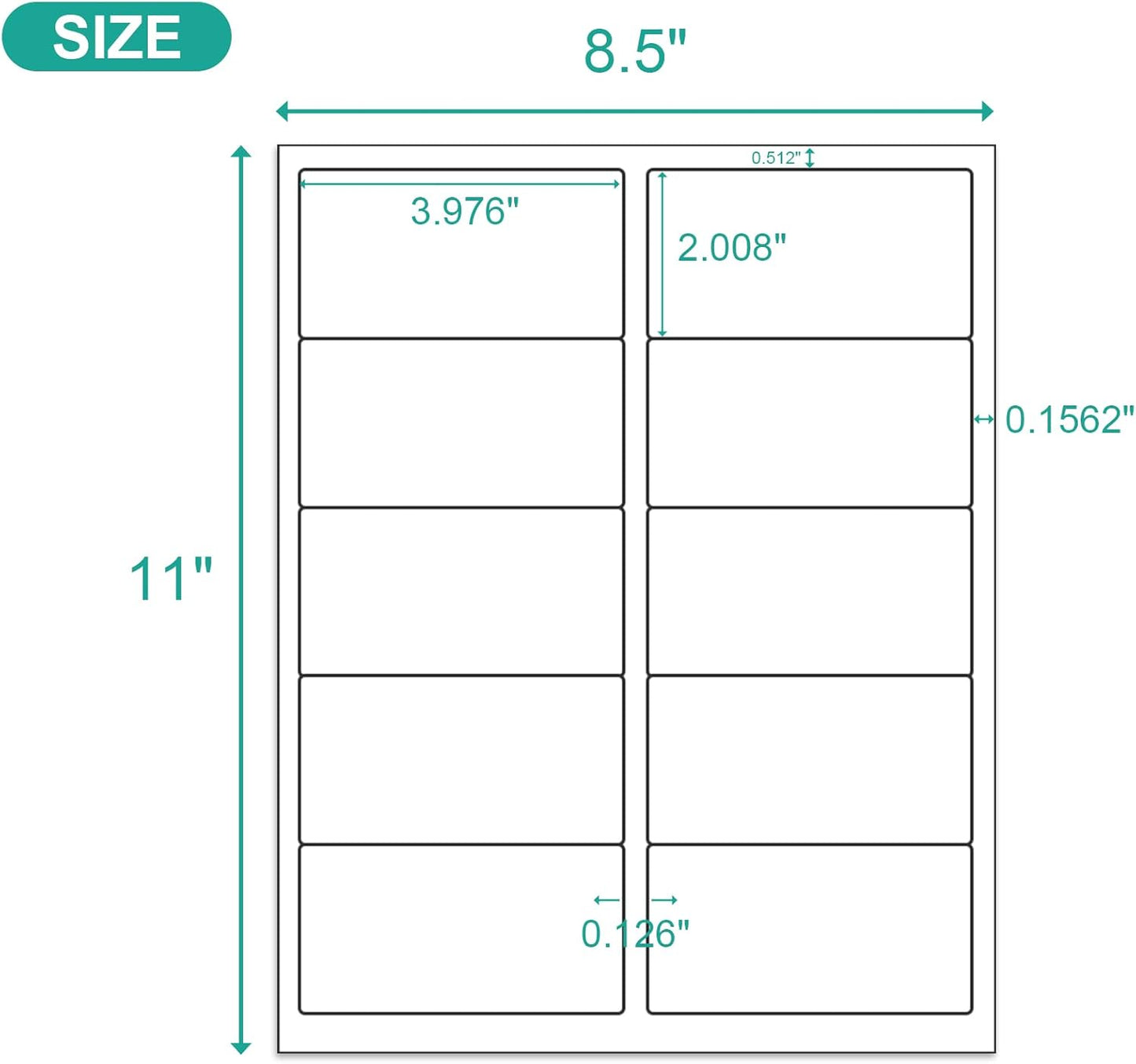 MFLABEL 2x4 Shipping Address Labels, 10-UP, 1500 Count, 150 Sheets for Printer, Internet Mailing, FBA Stickers 2" x 4" for Laser/Inkjet Printer