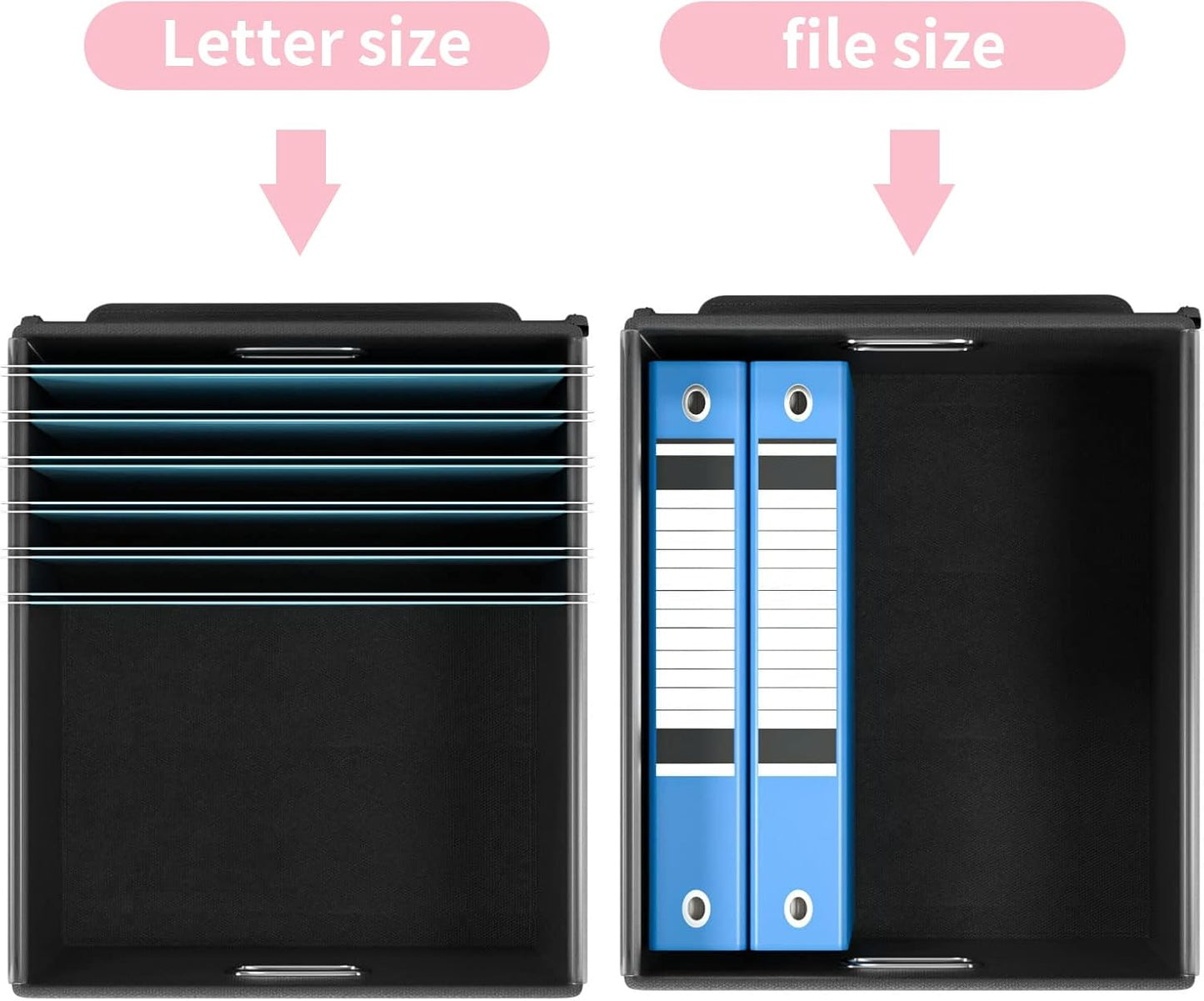 Huolewa Collapsible File Storage Organizer Box with Lid, Linen Document Storage, Universal Hanging Filing Organization Box for Letter/Legal Folder, Decorative Office/Home File Bins - only box
