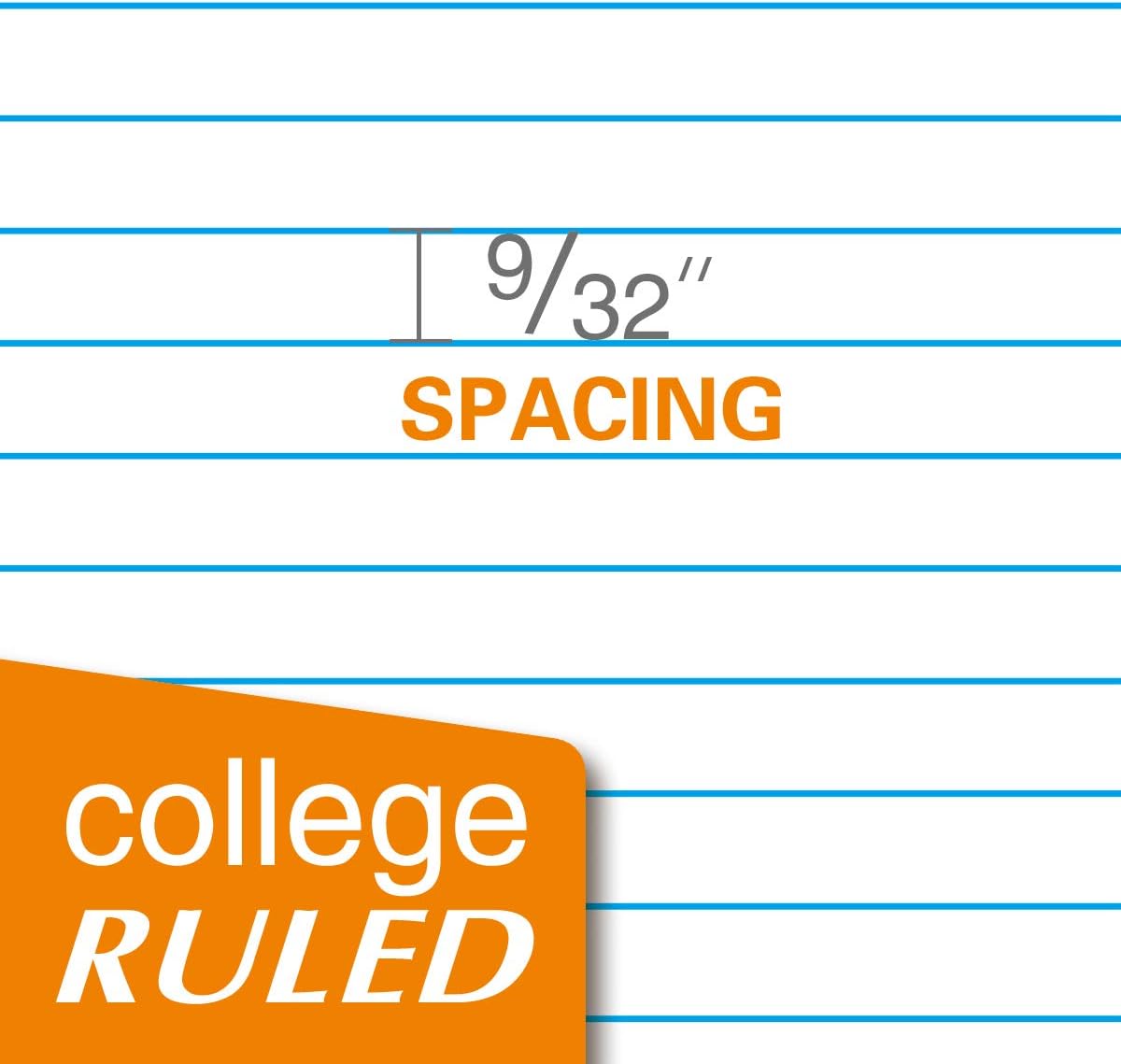 Kaisa Filler Paper Notebook Paper College Ruled 8"x10.5" Loose Leaf Paper for 3-Ring Binders 150 Sheet/pack,12pack (Total 1800 Sheets)