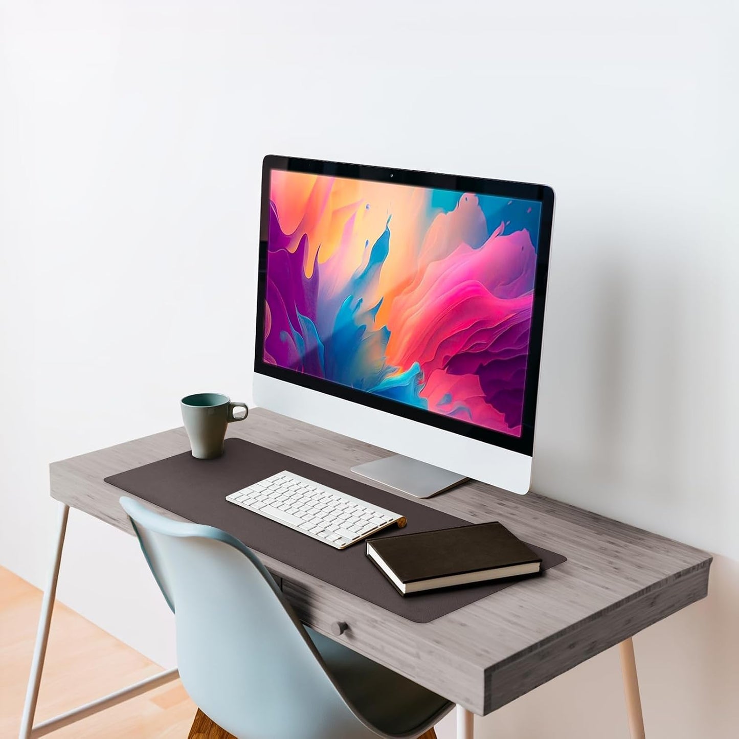Vine Creations Leather Desk Mat Large 36" x 20", Desk Protector Mat, PU Leather Desk Pad, Large Mouse Pad, Desk Blotter, Desk Pads on Top of Desks, Desk Matt for Desktop, Office Desk Mat (Dark Brown)