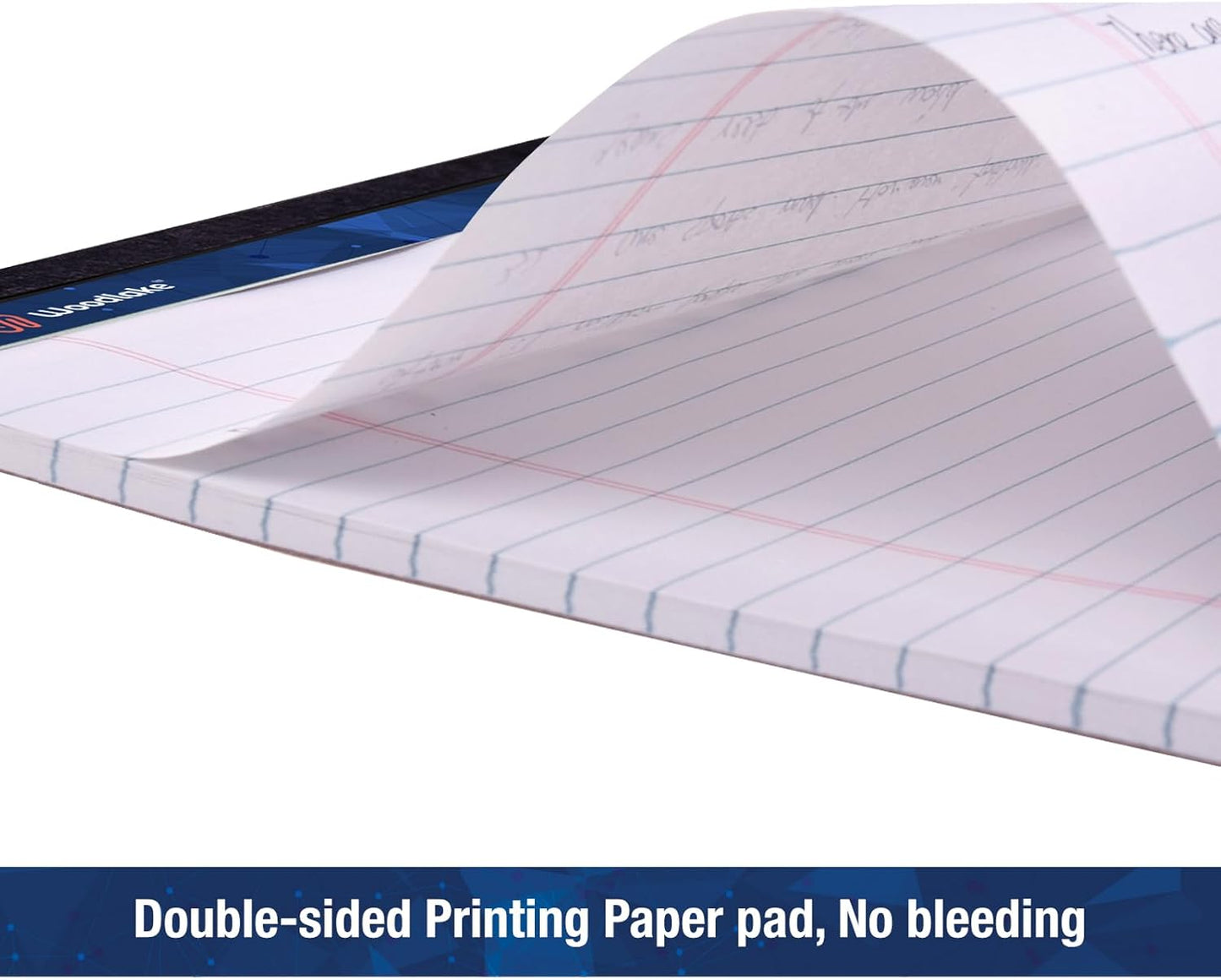 Woodlake Legal Pads 8.5 x 11 , 6 Pack, Wide Ruled Note Pad, Premium 60 GSM White Paper Pad, No Ink Bleed, Micro‑Perforated Notpad, Sturdy Chipboard Back, 50 Sheets/Pad,for School, Office & Home, Made in USA