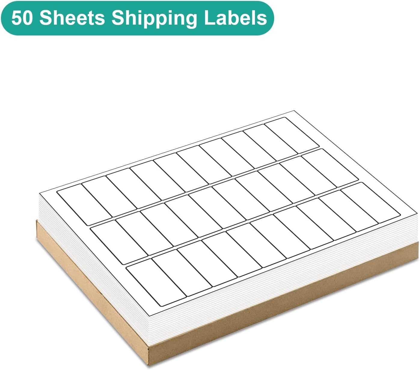 MFLABEL1 x2-5/8Address Mailing Labels, 30-UP White Shipping Label for Inkjet or Laser Printer, 1500 Sticker Label (50 Sheets), 30 Labels per Sheet