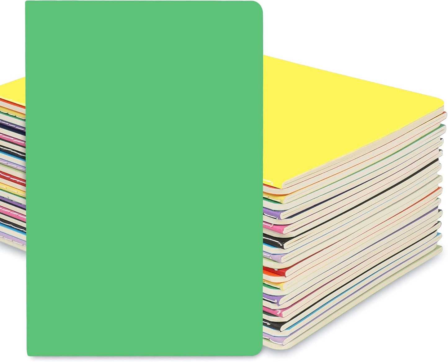 24 Pack Blank Notebook & Journal Bulk, Multi Cover, Unlined Plain Thick Paper, A5 Size, 5.5x8.3 inch, 60 Page, Small Sketchbook Subject Note Pad Set for Women Men Kids Traveler Student Office