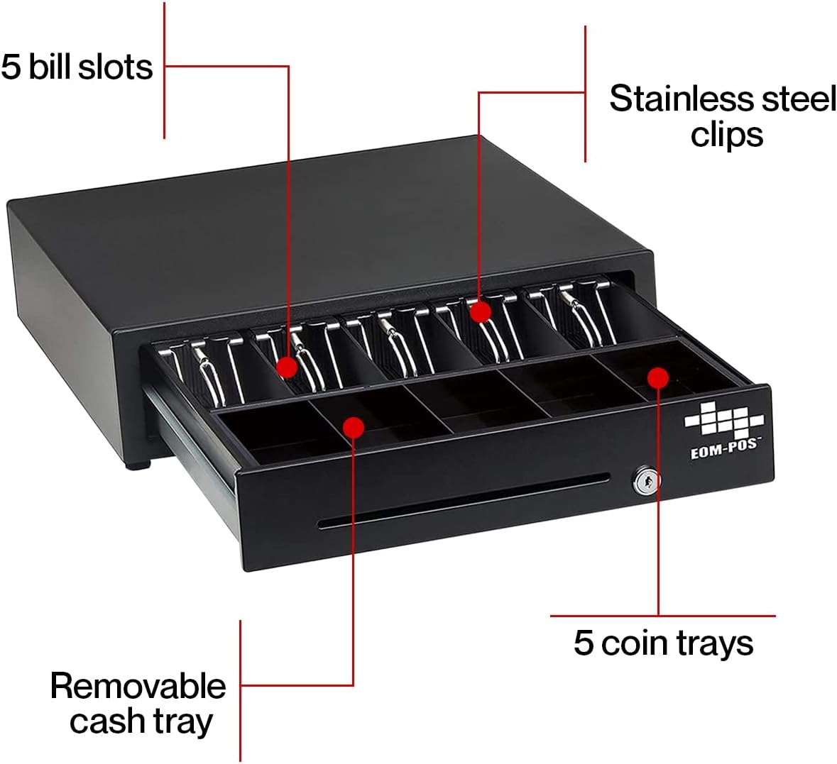 Hardware Bundle for Square - Cash Drawer, Mounting Brackets, Thermal Receipt Printer [Compatible with Square Stand and Square Register]