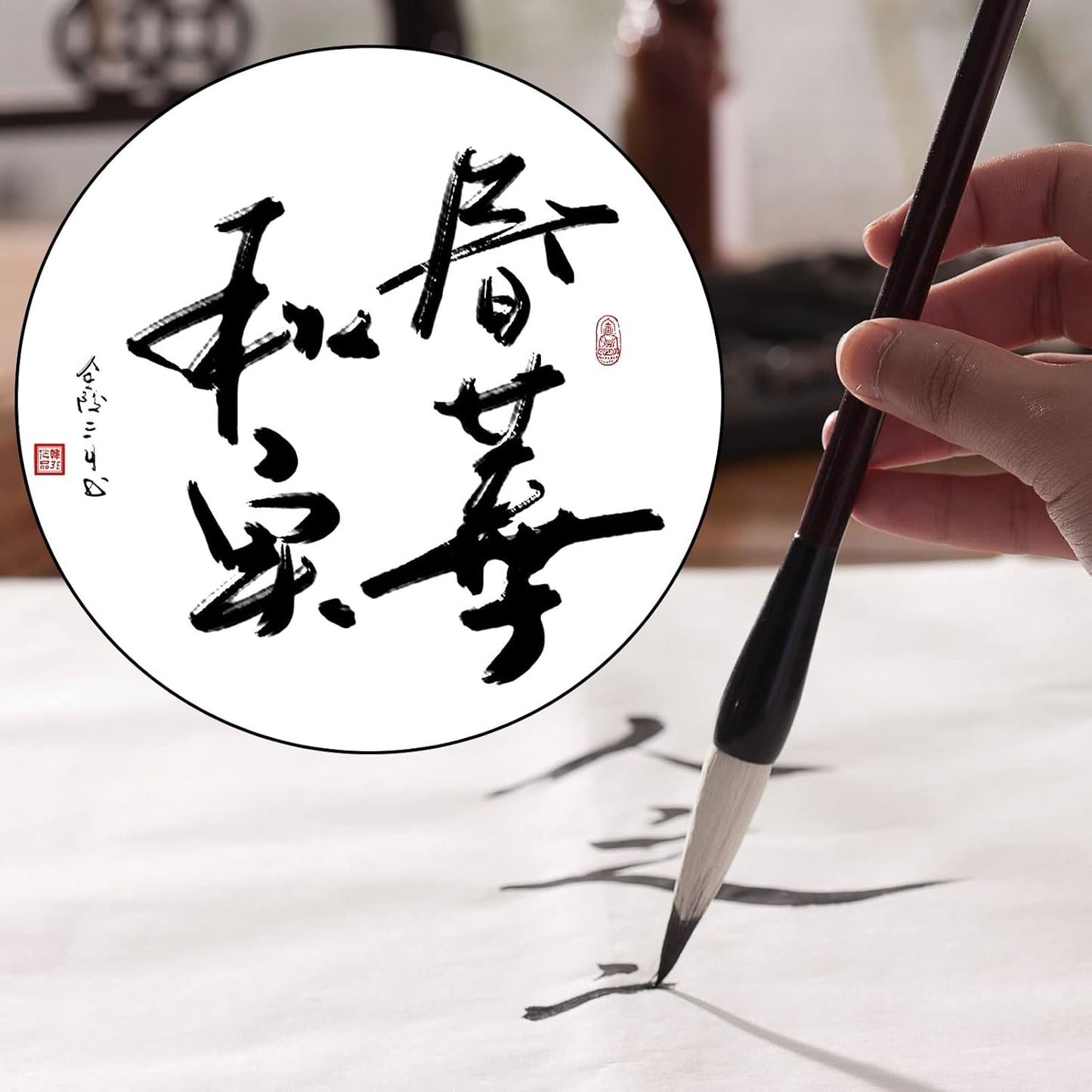 Chinese Blank Xuan Paper Raw, Calligraphy Brush Ink Writing Sumi Rice Paper Without Grids, White Sheng Xuan Paper for Beginner & Intermediate Practice Painting Techniques (90 Sheets)