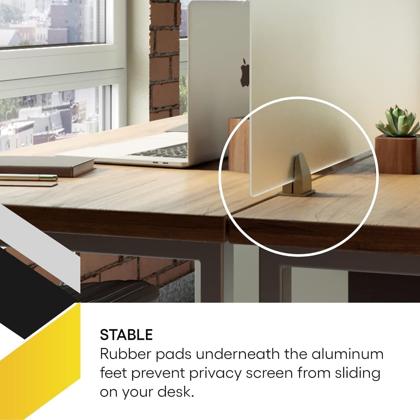 OBEX Acrylic Free Standing Screen, Divider for Desk Privacy Home & Office Partitions for Table Top Workstation, Portable Cubicle Panel for Work, 24" x 36", Clear