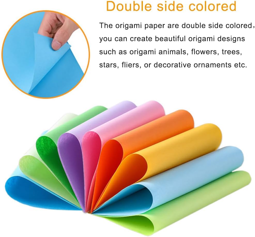 A4 Origami Paper Yellow 100 Sheets, 8.27×11.7 inch Double Sided Color Easy Fold Big Origami Paper A4 Colored Copy Papers Thin 70gsm for Beginners, DIY handwork Art and Craft Projects (210 x 297 mm)