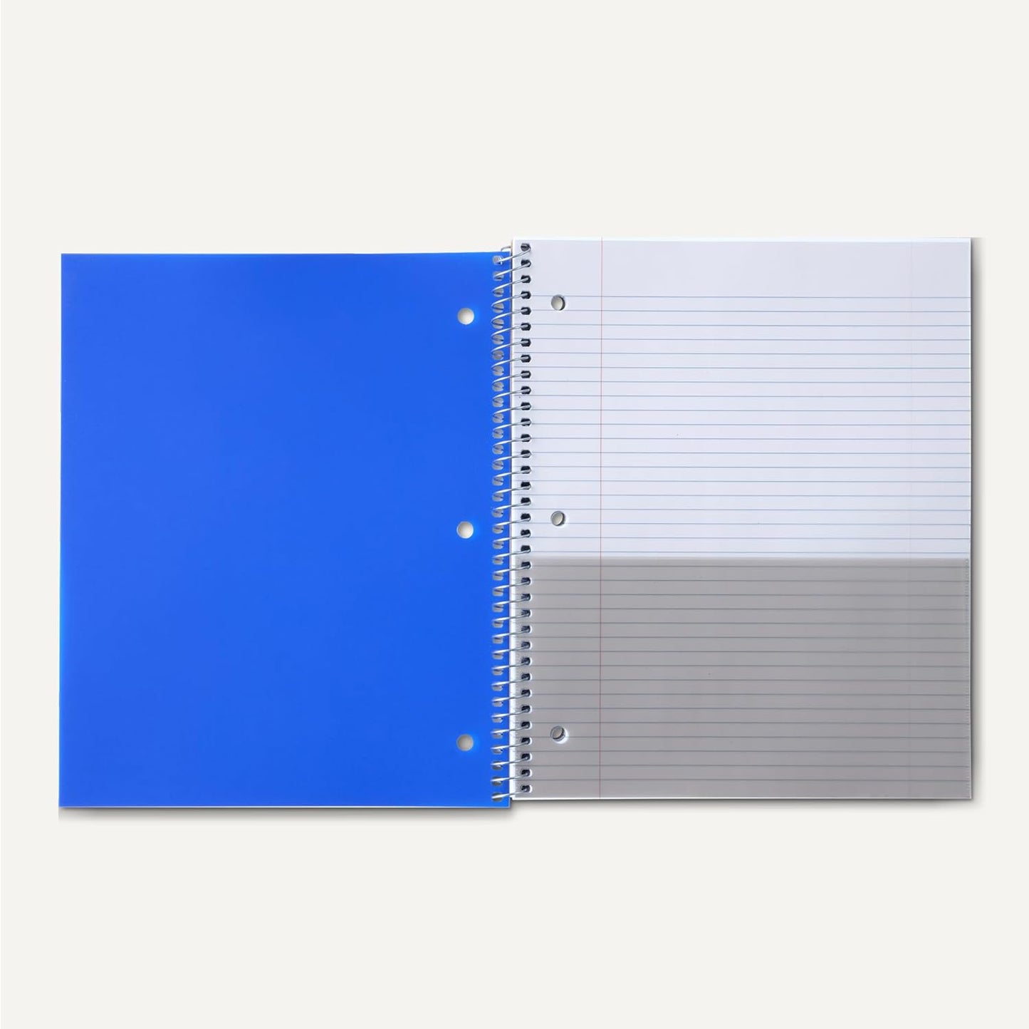 Amazon Basics 1 Subject College Ruled Spiral Notebook Poly Cover,100 Sheets, 8-1/2" x 11", 3 pack, Assorted Primary Colors