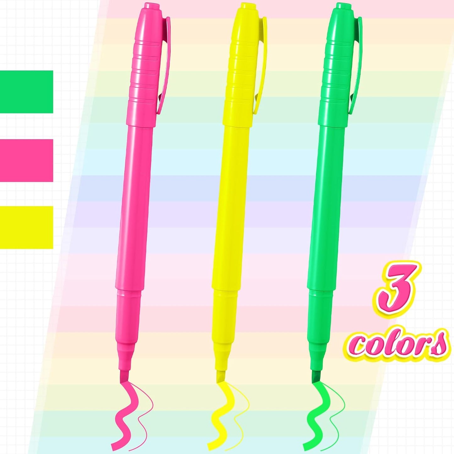 Seajan 120 Pack Highlighters Assorted Colors Highlighter Markers Chisel Tip Highlighter Pens Quick Drying Markers Bulk for Adults Home Office Supplies(Bright Colors)